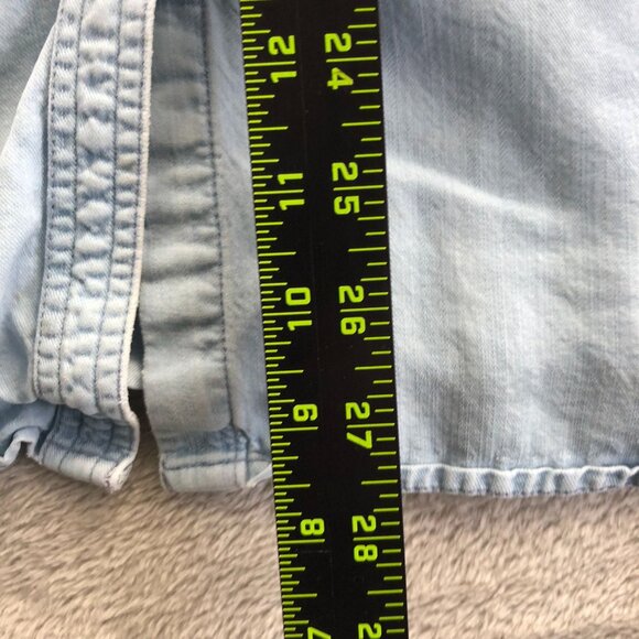 Chaps Men Denim Shirt Size XXLT Long Sleeve Blue Button Up Casual Classic Travel - Picture 4 of 14